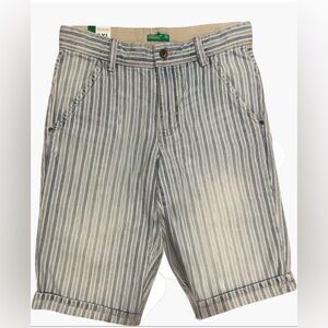 United Colors of Benetton Boys Striped Denim Shorts Size 2XL NWT